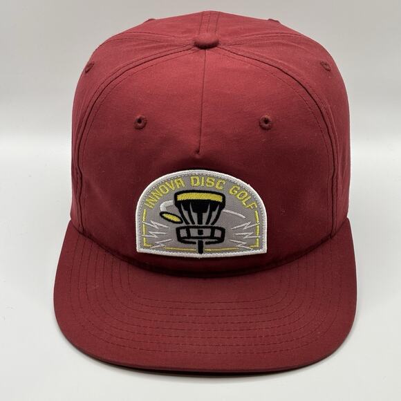 Innova Podium Basket Adjustable Flatbill Disc Golf Hat Red Logo Ones Size - Picture 2 of 6